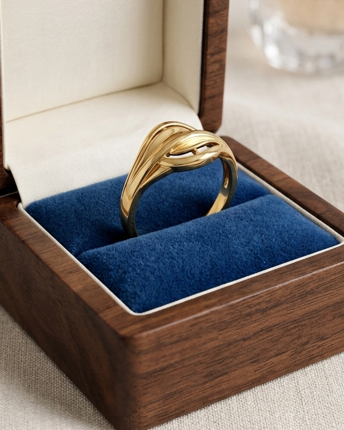 9K Fluid Wave Crossover Ring