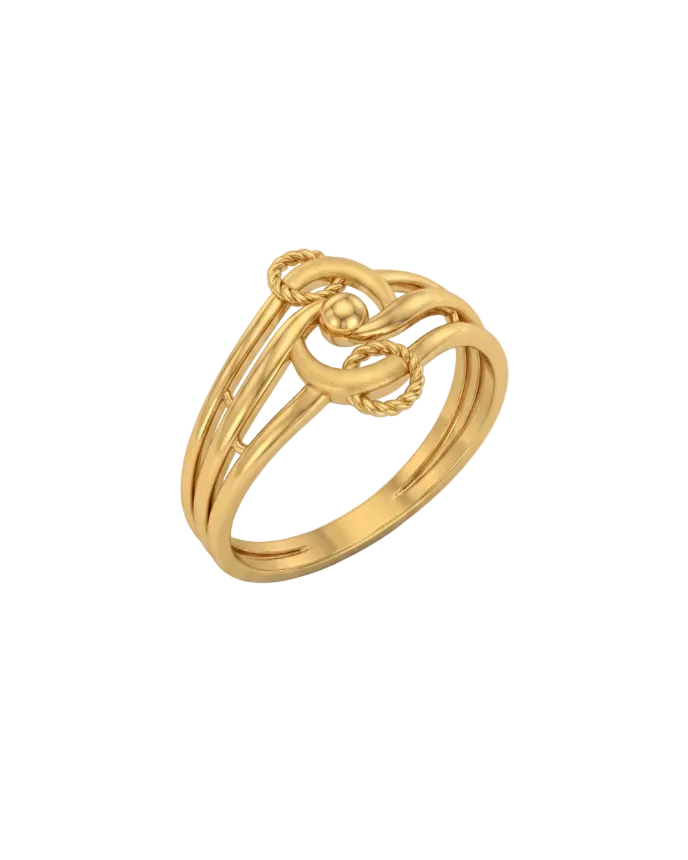 9K Gold Interlocking Knot Statement Ring