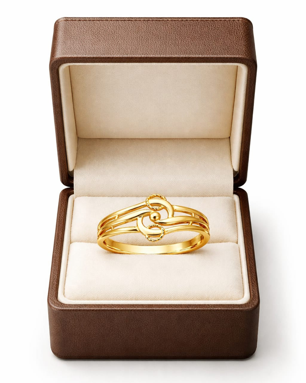 9K Gold Interlocking Knot Statement Ring