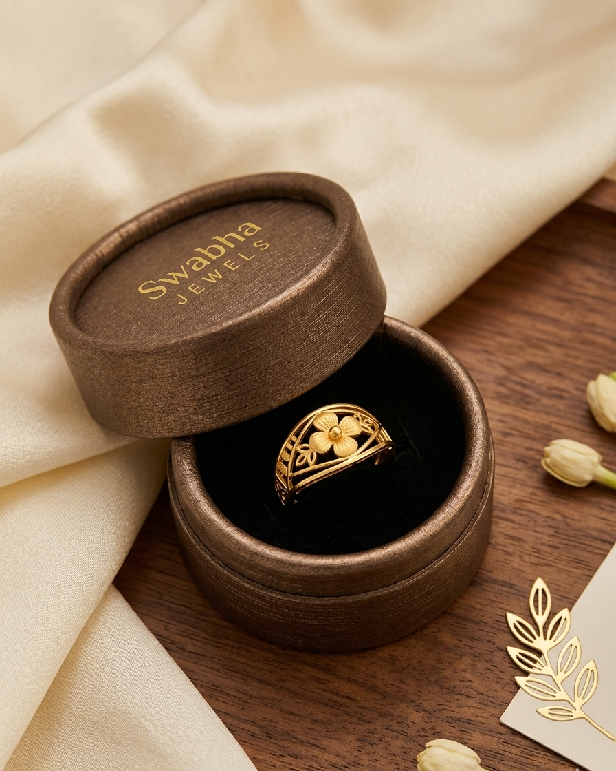 9K Gold Filigree Floral Ring