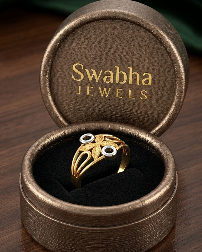 9K Two-Tone Gold Floral Filigree Ring