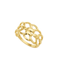9K Triple Row Interlocking Oval Band Ring