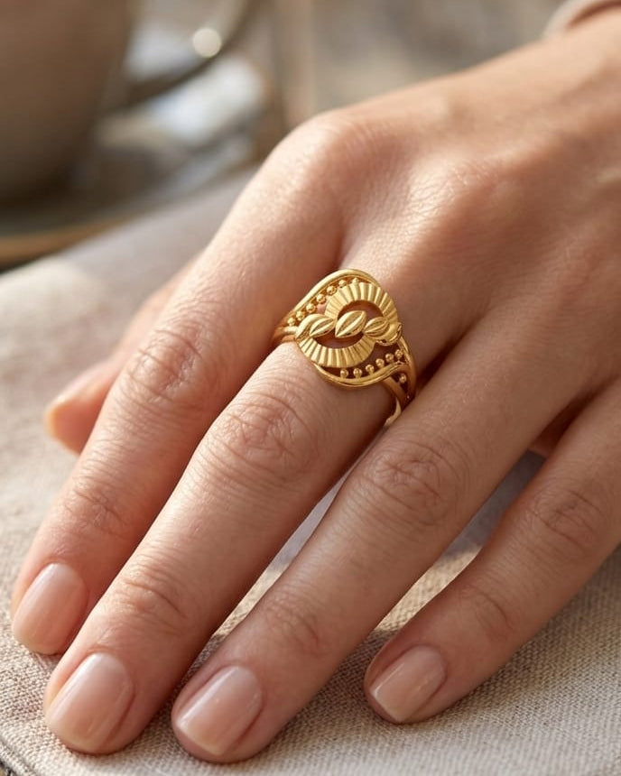 9K Gold Twisted Knot Heart Ring