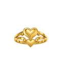 9K Double Heart Bypass Ring
