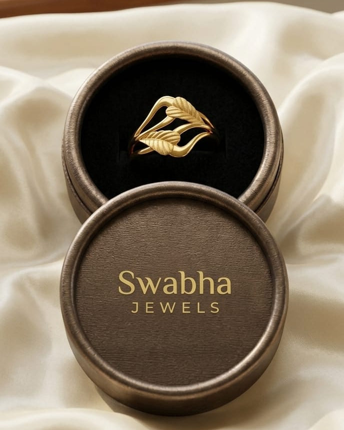 9K Gold Twin Leaf Bypass Ring