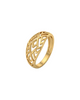 9K Gold Geometric Lattice Ring