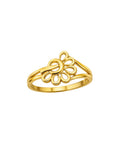 9K Openwork Flower Split-Shank Ring
