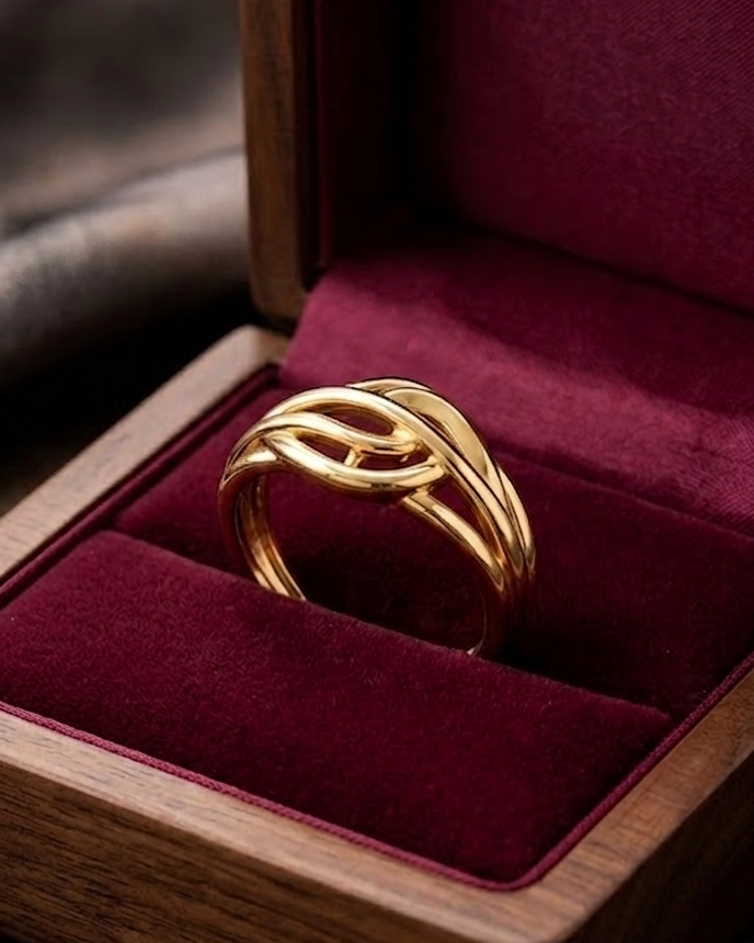 9K Gold Beaded Abacus Band Ring