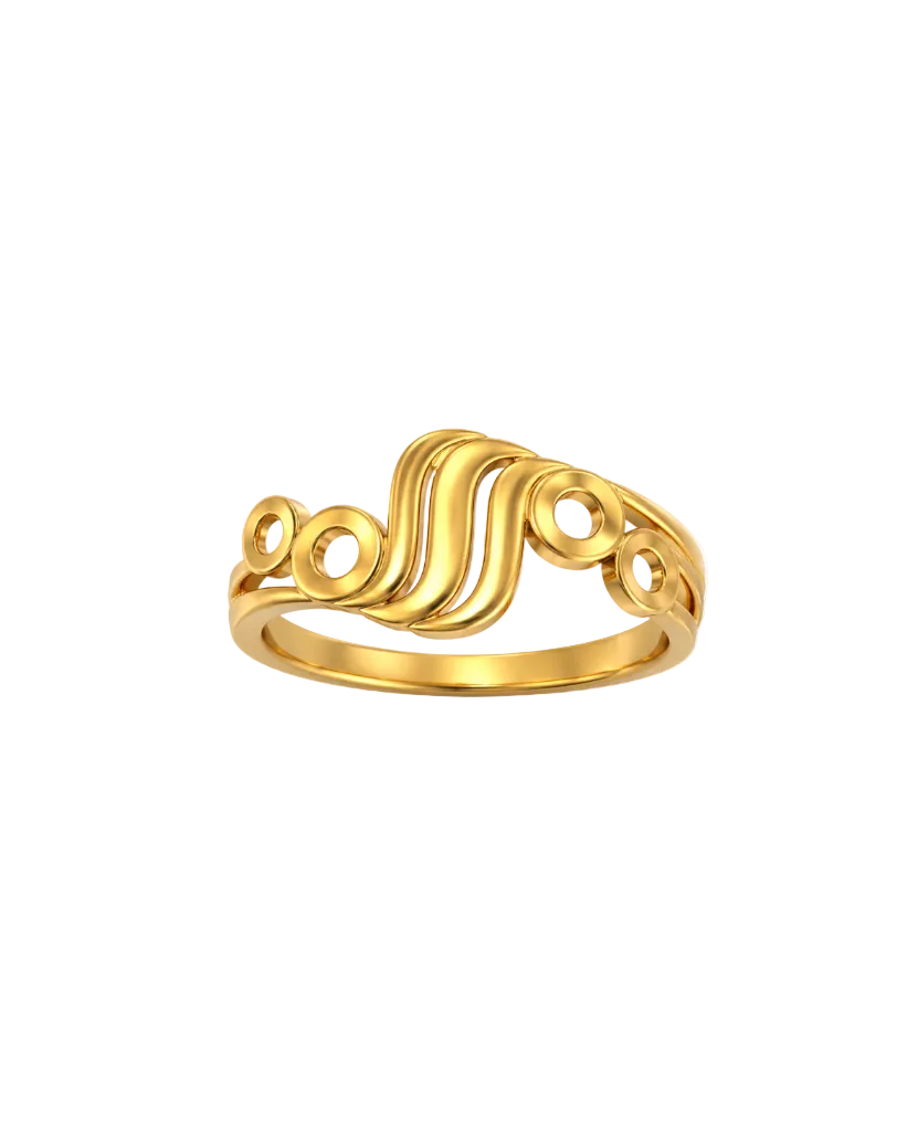 9K Wave Flow Gold Ring