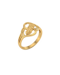 9K Heart & Feather Infinity Ring