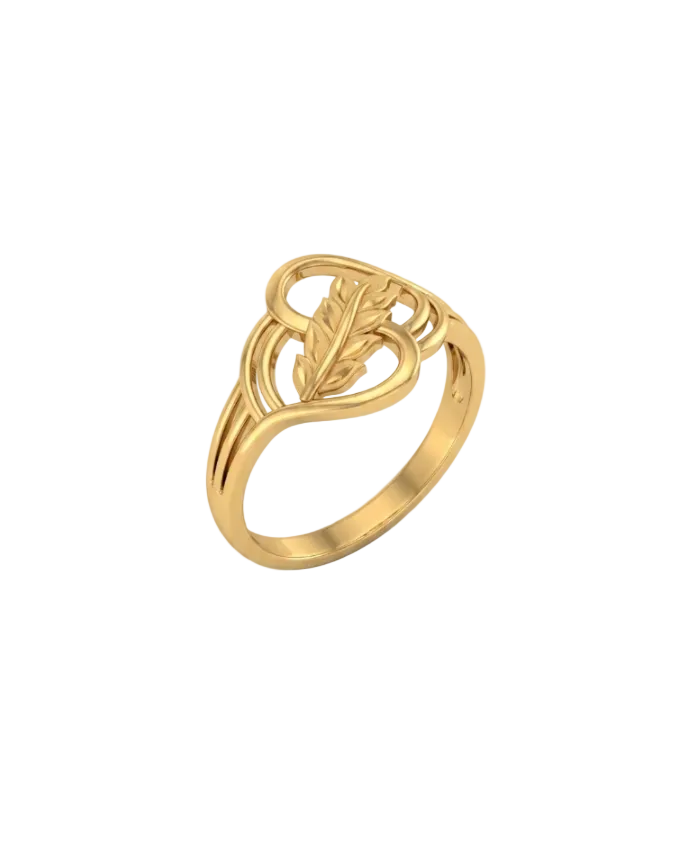 9K Heart & Feather Infinity Ring