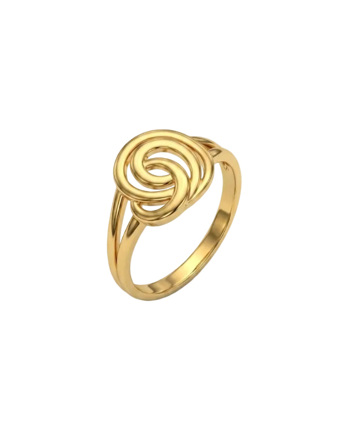 9K Gold Interwoven Knot Ring