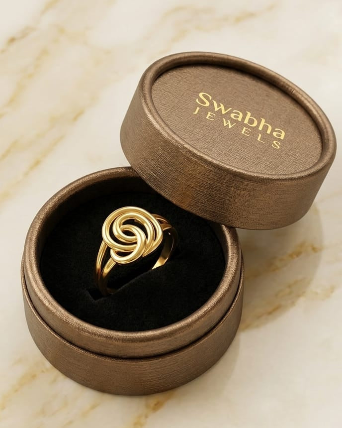 9K Gold Interwoven Knot Ring