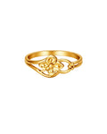 9K Gold Floral Filigree Bypass Ring