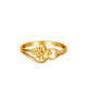 9K Gold Floral Filigree Bypass Ring