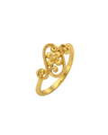 9K Gold Filigree Floral Scroll Ring