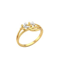 9K Two-Tone Gold Triple Butterfly Bypass Ring