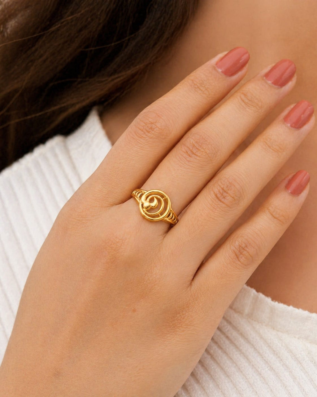 9K Spiral Orbit Gold Ring