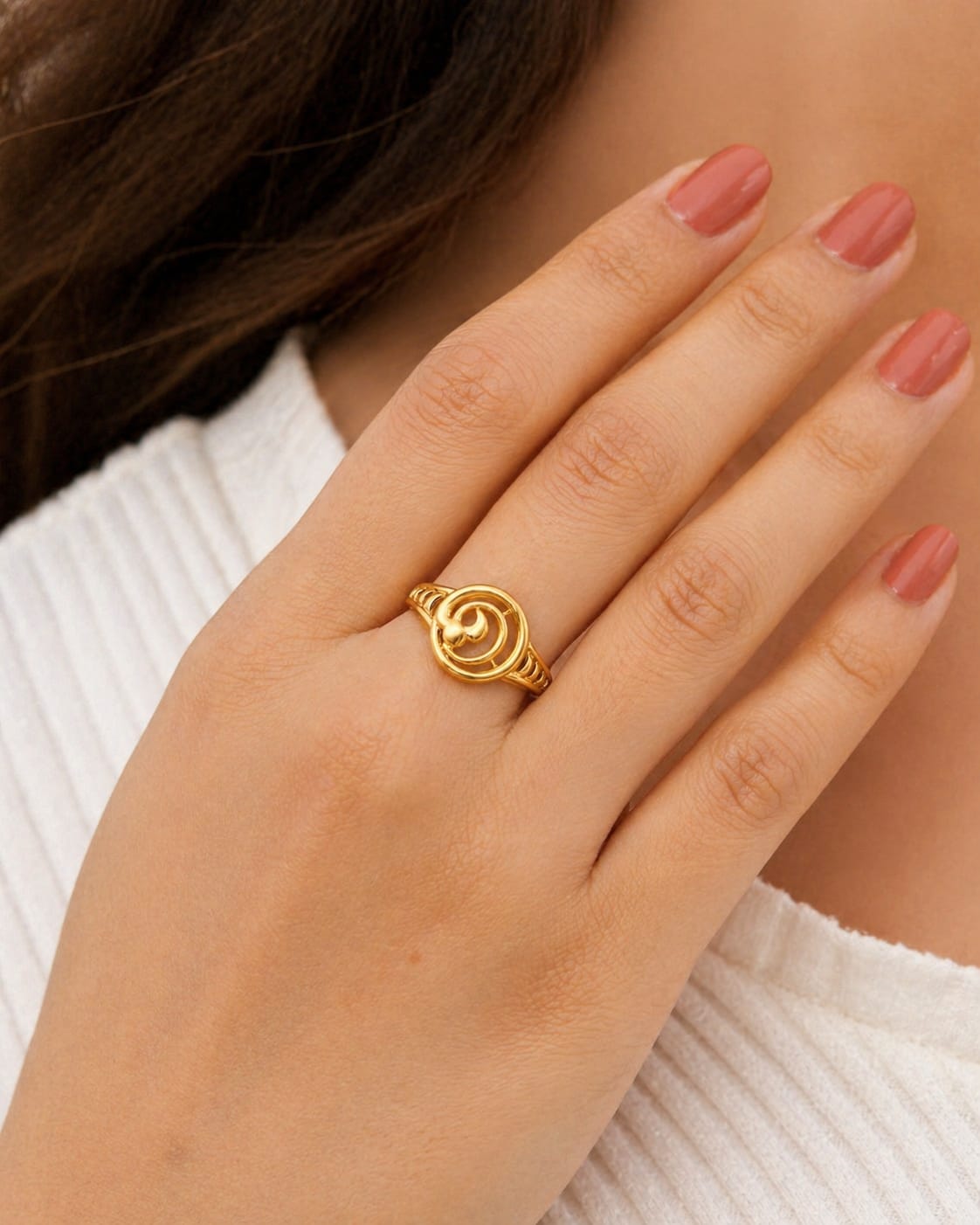 9K Spiral Orbit Gold Ring