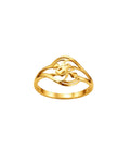 9K Gold Openwork Button Motif Ring