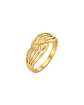 9K Gold Multi-Band Four-Leaf Clover Ring
