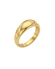 9K Gold Domed Croissant Band Ring