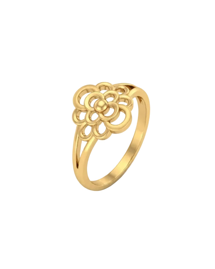 9K Gold Concentric Petal Bloom Ring