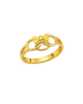 9K Butterfly Infinity Link Ring