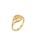 9K Gold Openwork Floral Butterfly Ring