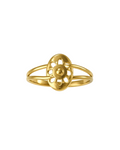 9K Daisy Medallion Split-Shank Ring