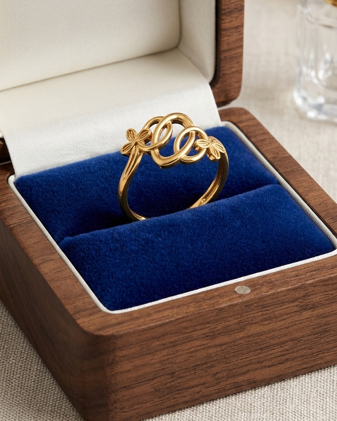 9K Floral Filigree Knot Ring
