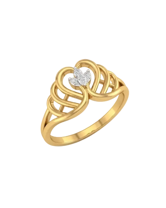 9k Marquise Cluster Heart Ring: