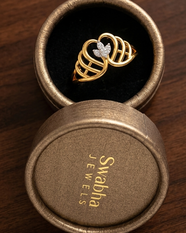9k Marquise Cluster Heart Ring: