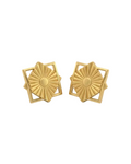 9K Radiant Sunburst Geometric Earrings