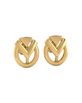 9k Geometric V-Link Drop Earrings
