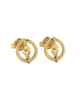 9K Celestial Lightning Hoop Stud Earrings